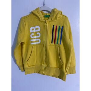 United Colors of Benetton hoodie jacket toddler size XS (4-5) yellow cotton